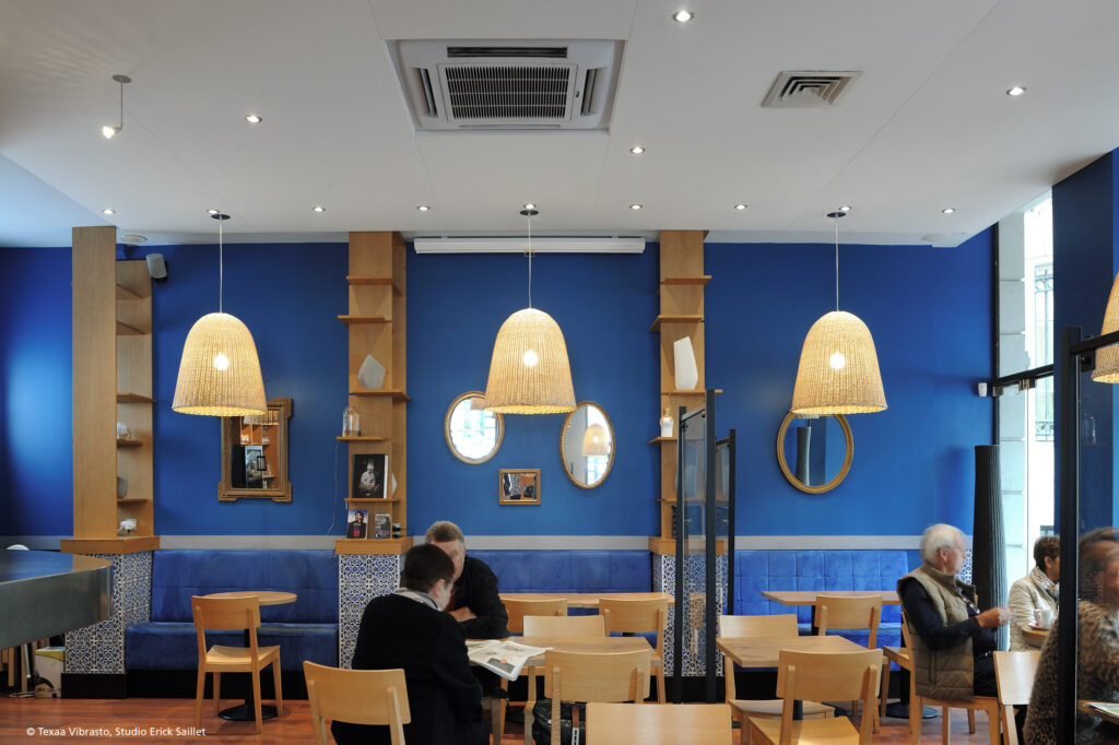 Mavotrans geluidsabsorptie _ vibrasto op wanden restaurant